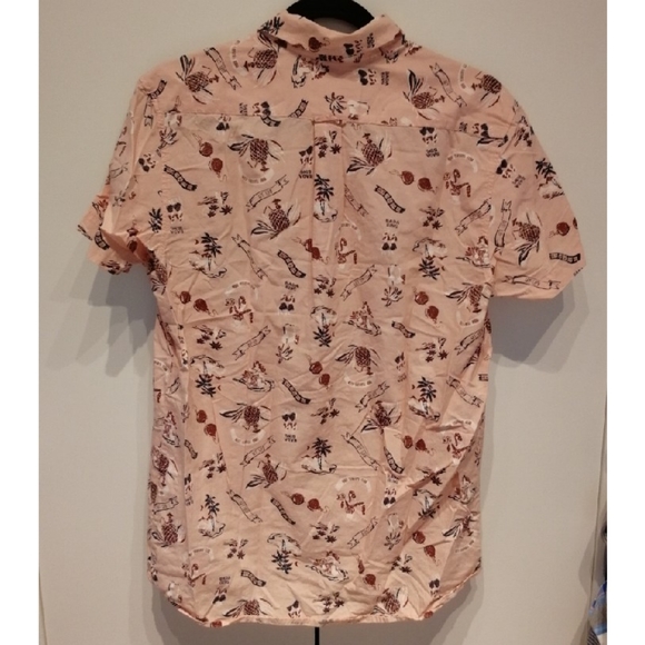KOLBY Button Up Short Sleeve Dress Shirt Fun BeachSummer Print 100% Cotton Small - Picture 8 of 12